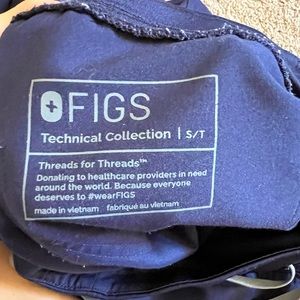 Small tall navy figs high waisted pants